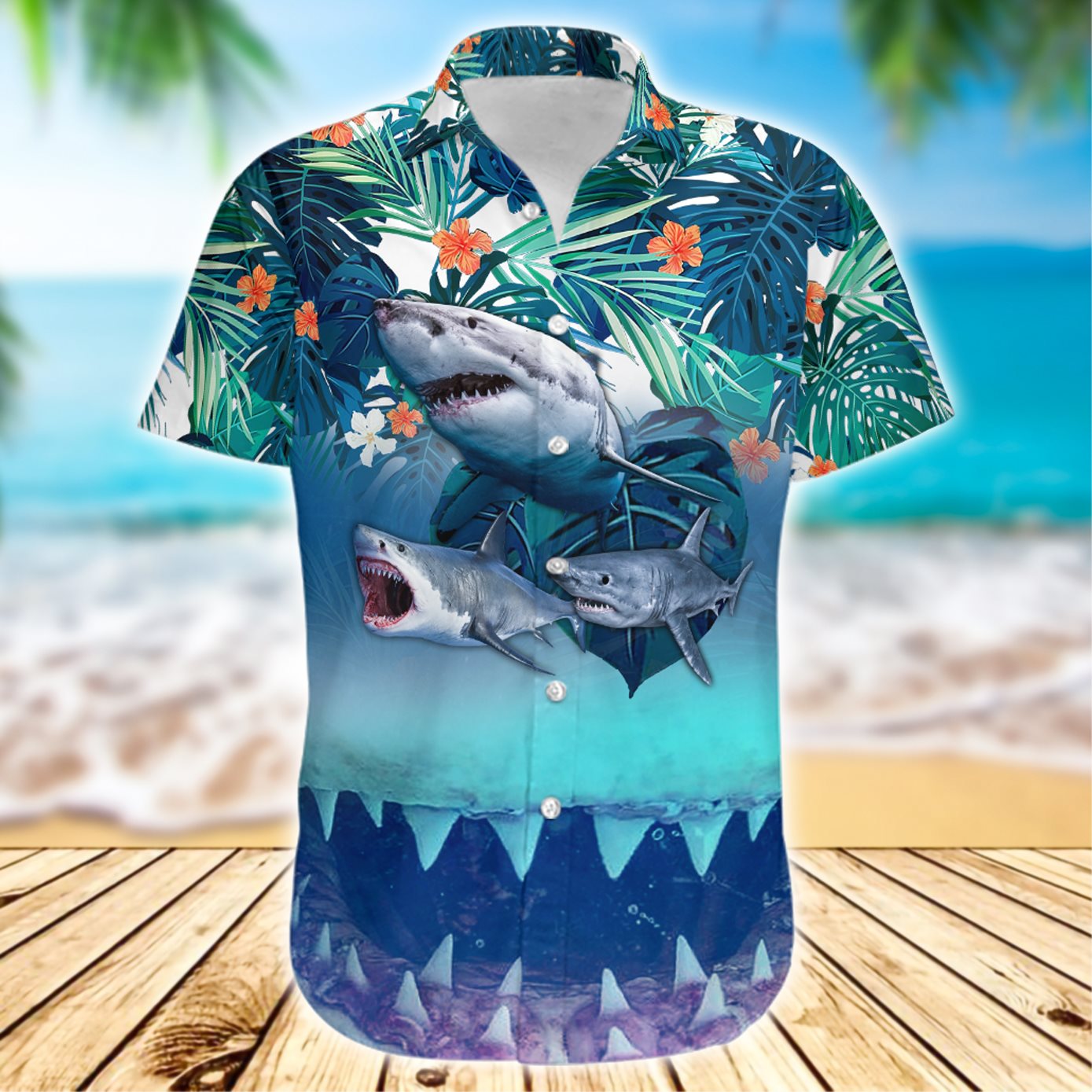 Tropical Shark Hawaii Shirt