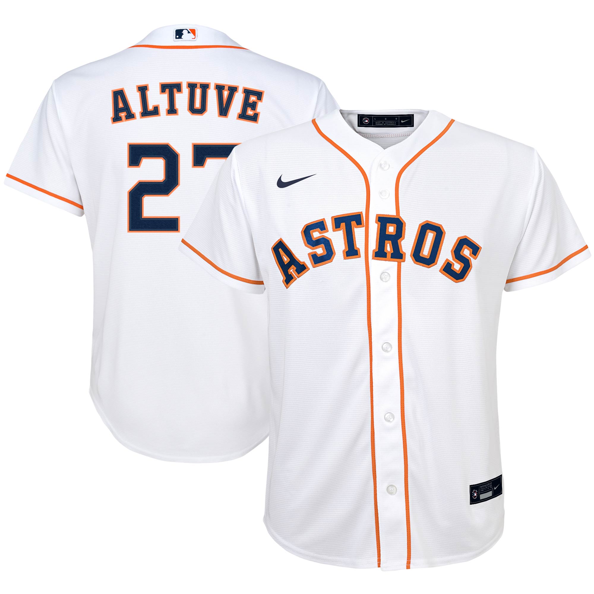 Youth Houston Astros Jose Altuve White Alternate Player Jersey