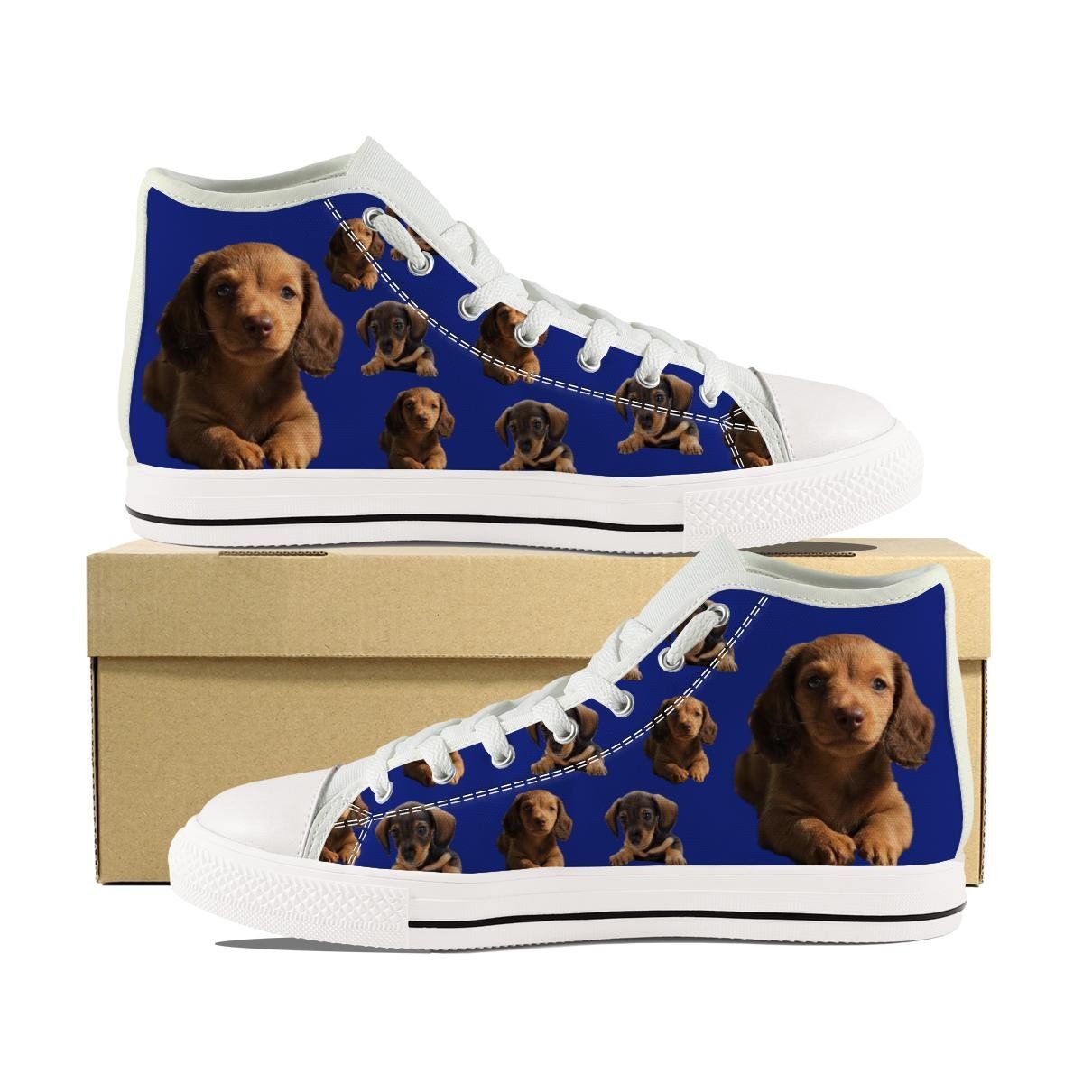 Dachshund Puppy Canvas High Top Shoes