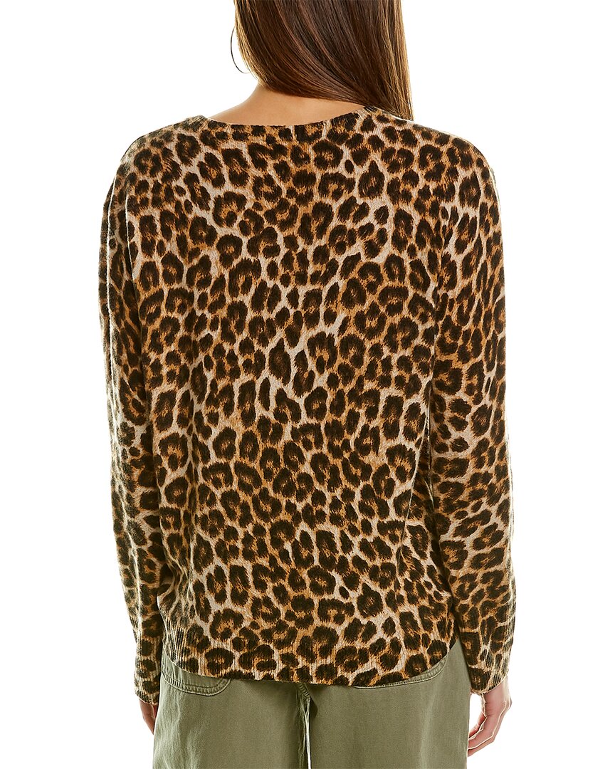 Design History Cashmere Leopard V-Neck Sweater