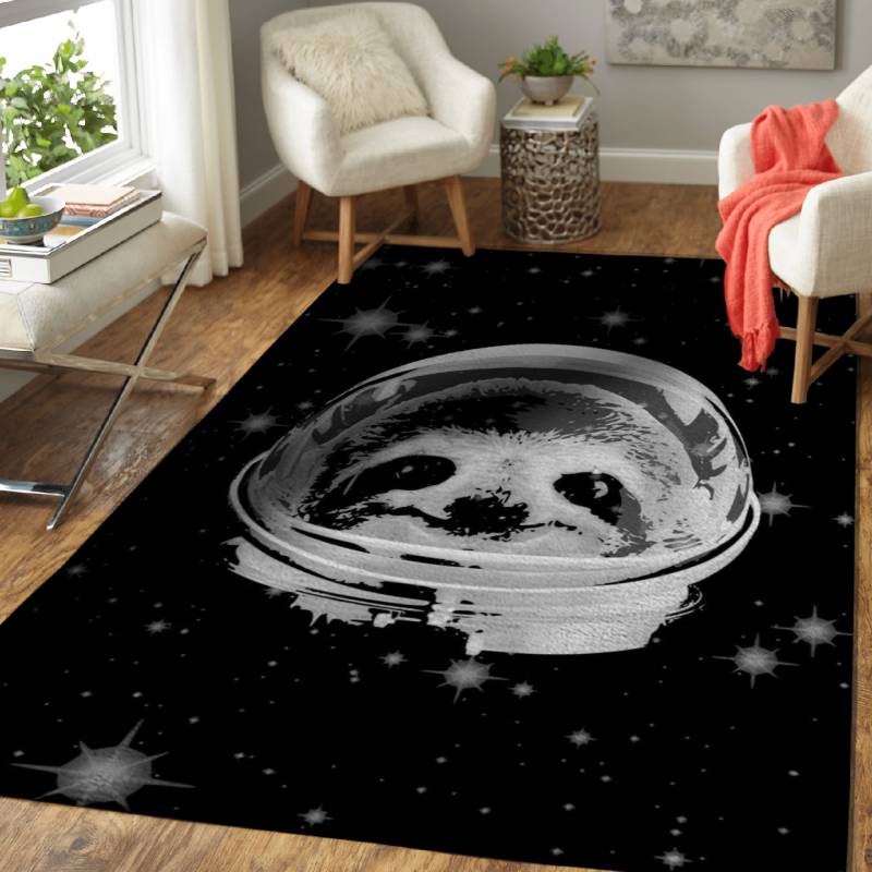 Sloth Astronaut – Grayscale Animals Area Rug Carpet