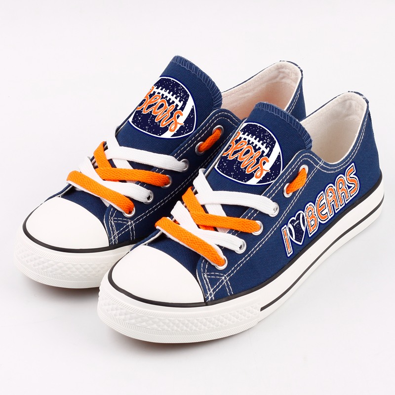 Chicago Bears Canvas Shoes Blue Shoes “I Bears”