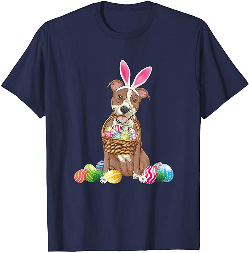 Pitbull Easter Day Eggs Basket Boys Girls Kid Bunny T-Shirt