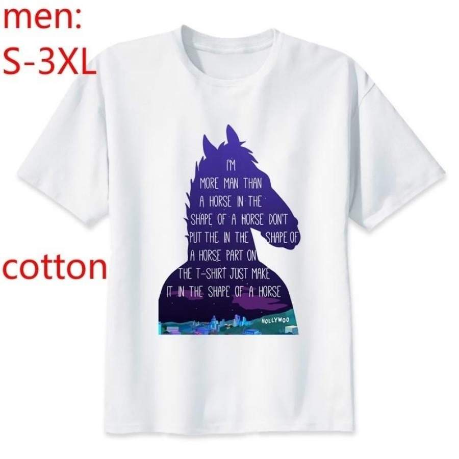 Bojack Horseman T-Shirts Men Personalized Custom Tee Summer Short Sleeve Fitness T Shirt 100% Cotton