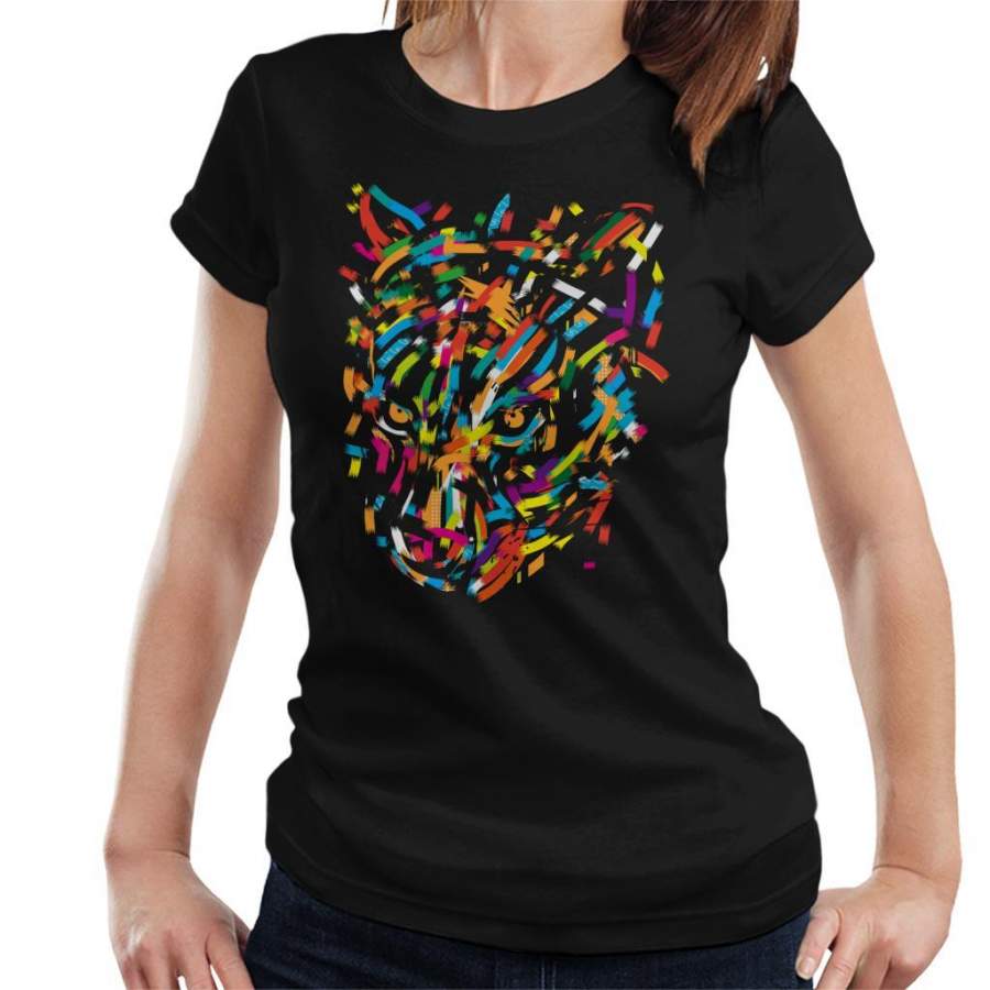 Colourful Leopard Smudges Women’s T-Shirt