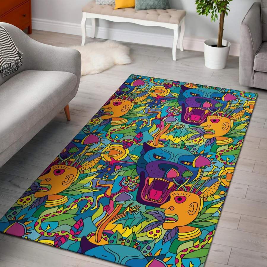 Trippy Pattern Print Area Rug