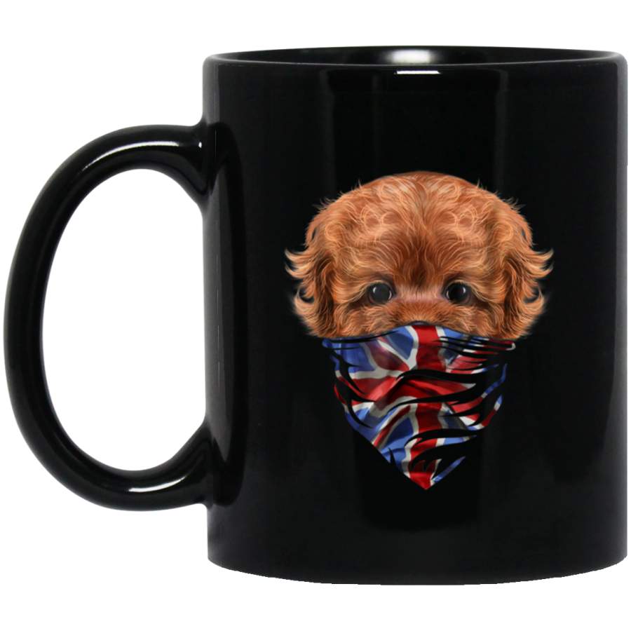 Mug Patriotic Red Poodle Puppy Union Jack Bandana Dog