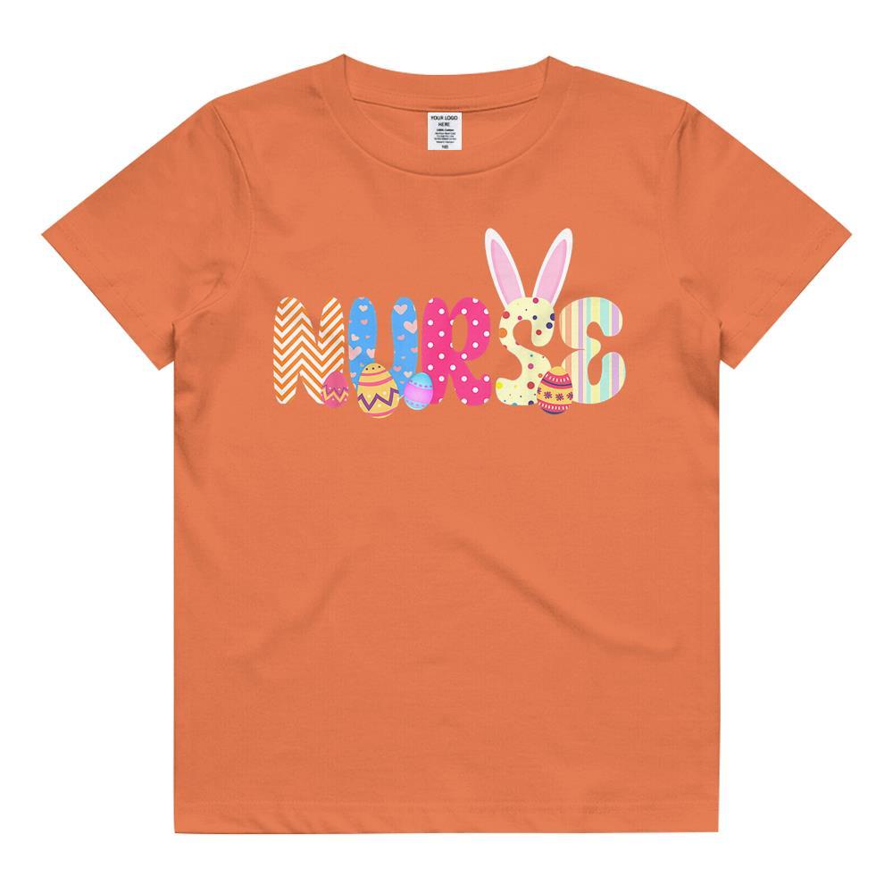 Bunny Nurse Funny Egg Easter Day Floral Kids T Shirt