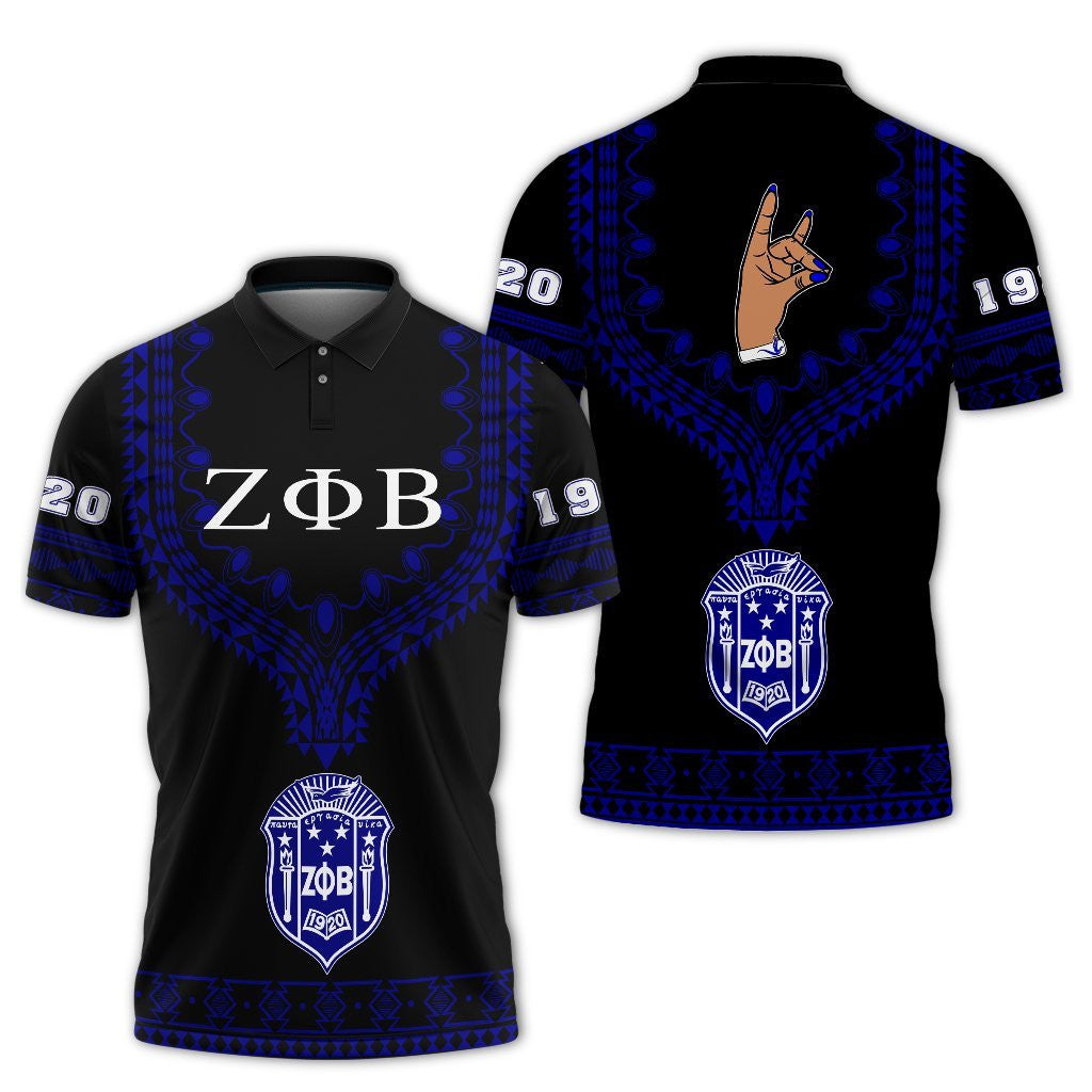 Sorority Polo – Zeta Phi Beta Dashiki Polo Shirt Alva Style