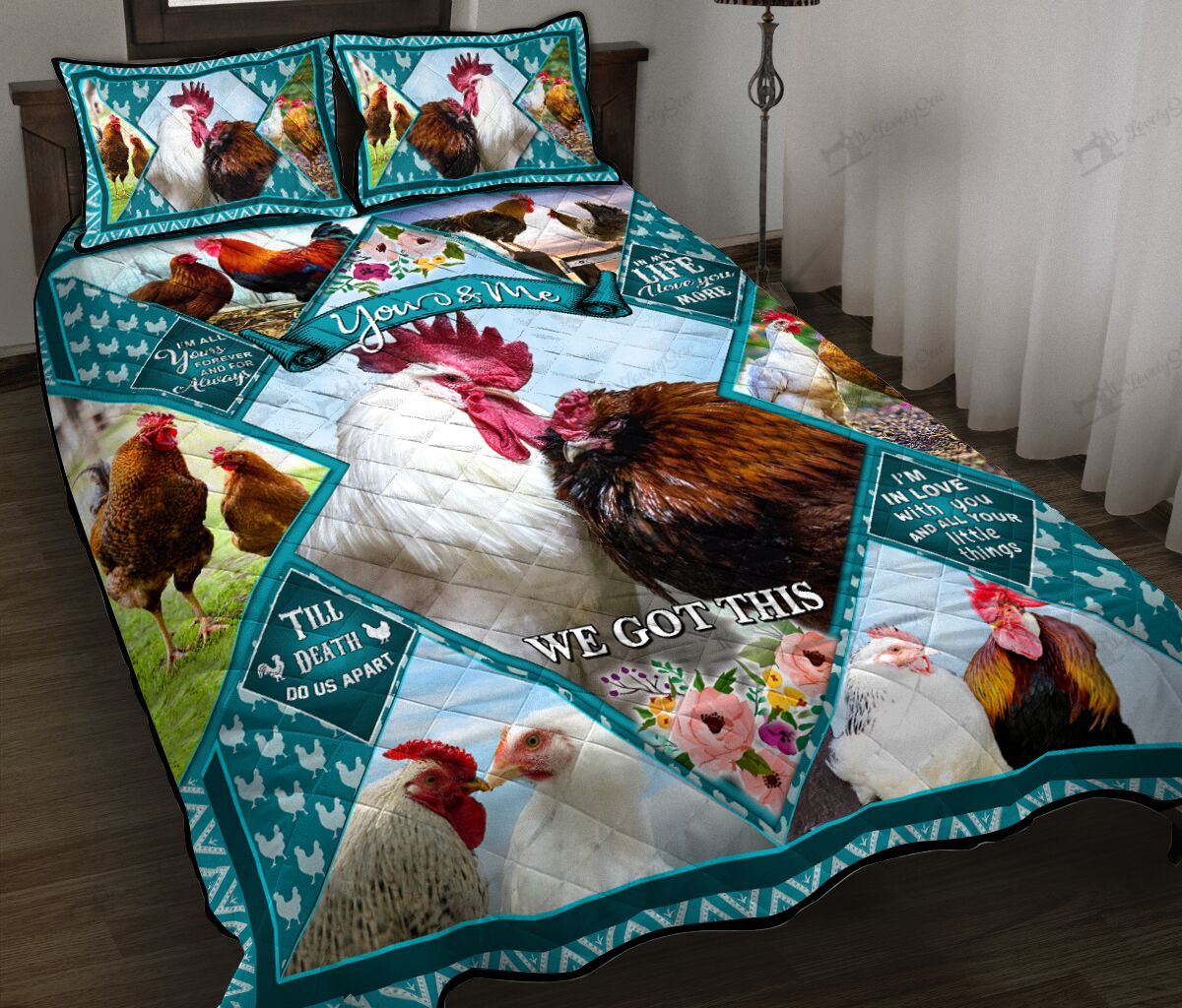 You and me-Chicken Quilt Bed Set & Quilt Blanket DVE21011402-DVQ21011402