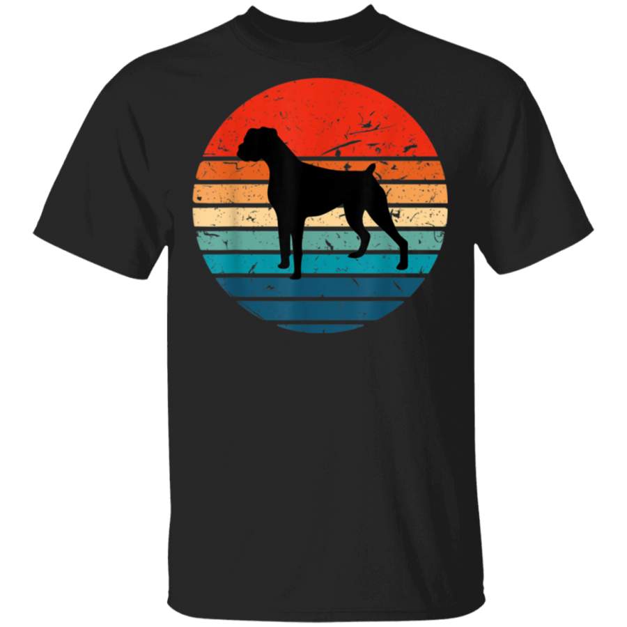 Boxer Dog Retro Vintage 70s 80s Silhouette Breed Gift Tshirt