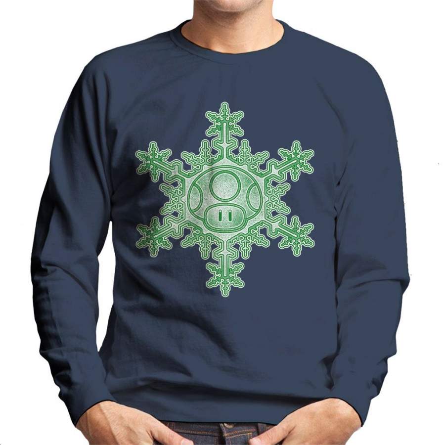 Shroom Mushroom Christmas Snowflake Super Mario Men’s Sweatshirt