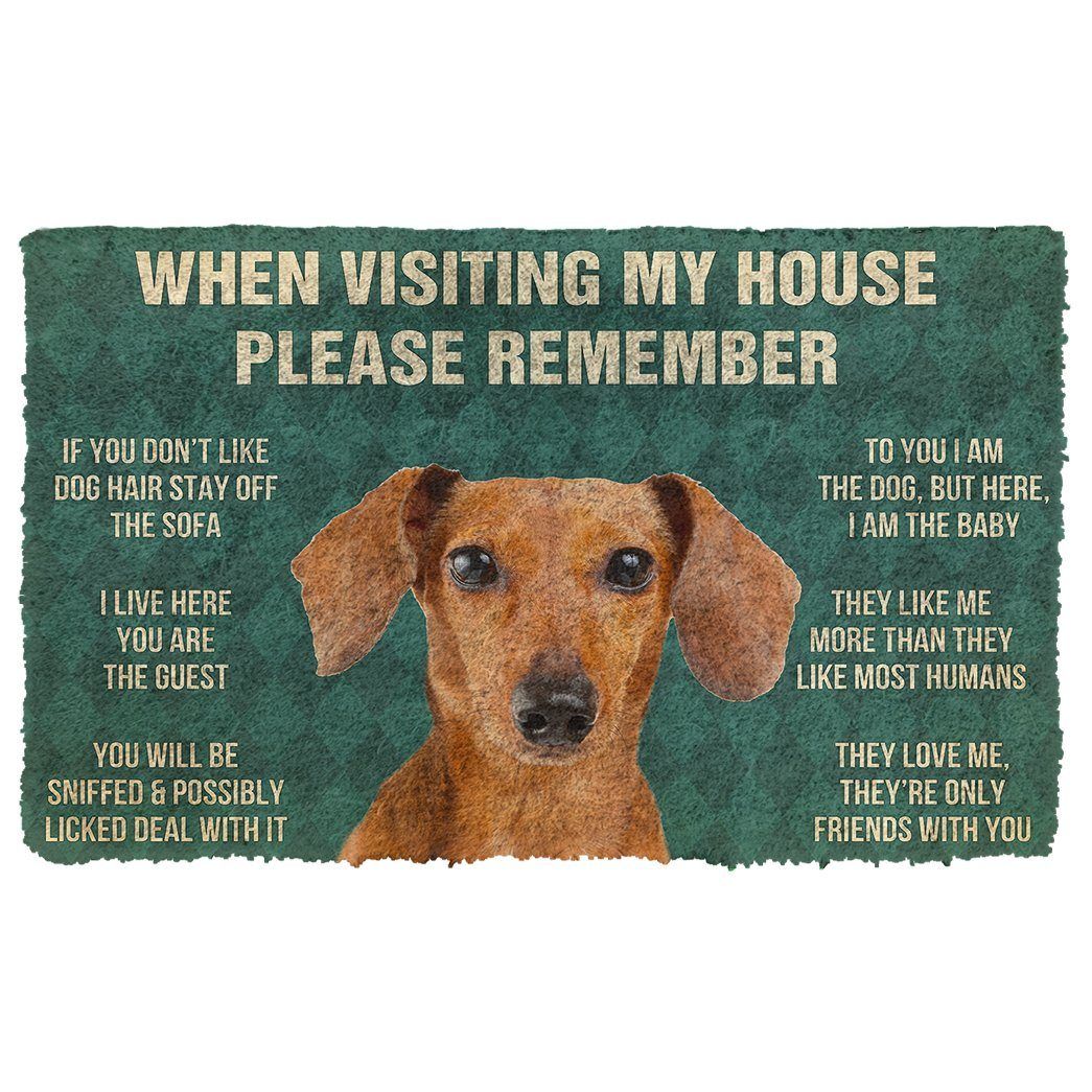 Gearhumans 3D Please Remember Dachshund House Rules Custom Doormat