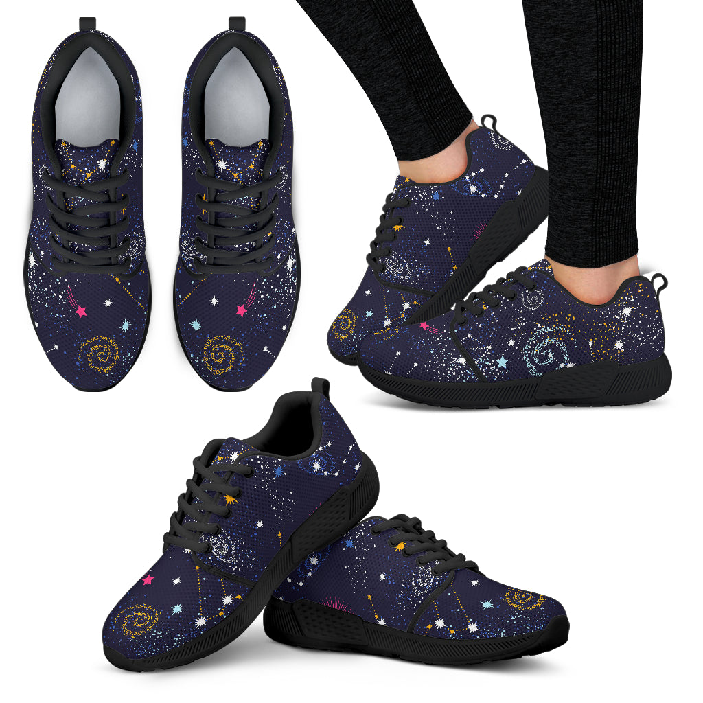 Zodiac Star Signs Galaxy Space Print Women’S Athletic Shoes