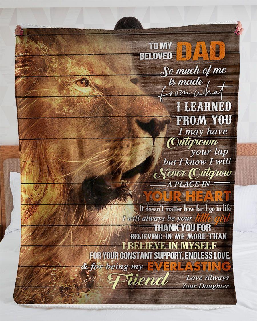 To My Dad From Daughter I Learned From You Gift For Birthday Gift For Father’S Day Home Decor Fleece Blanket