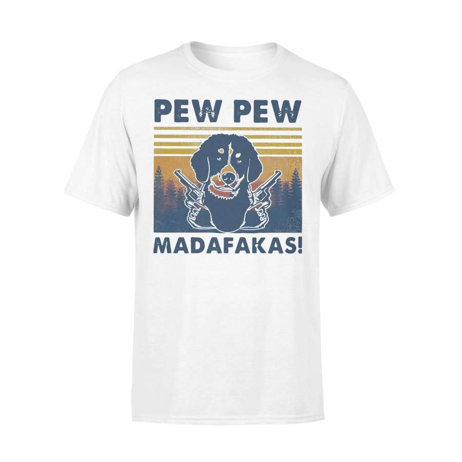 Pew Pew Madafakas Boerboel Dog Gun Vintage Retro T-shirt