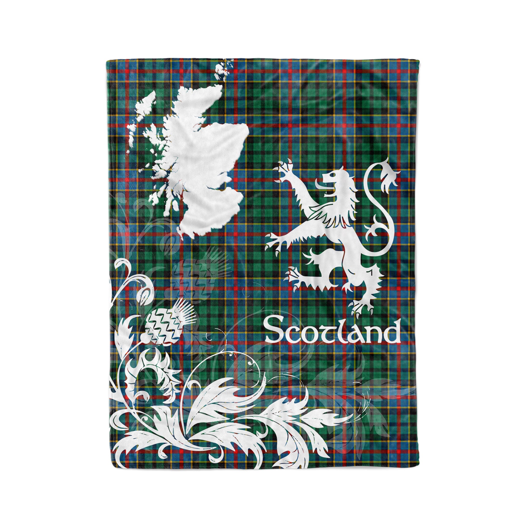 Tartan Plaid Fleece Blanket Tartan Blanket Thistle And Lion Scottish Clan Byres Plaid Blanket