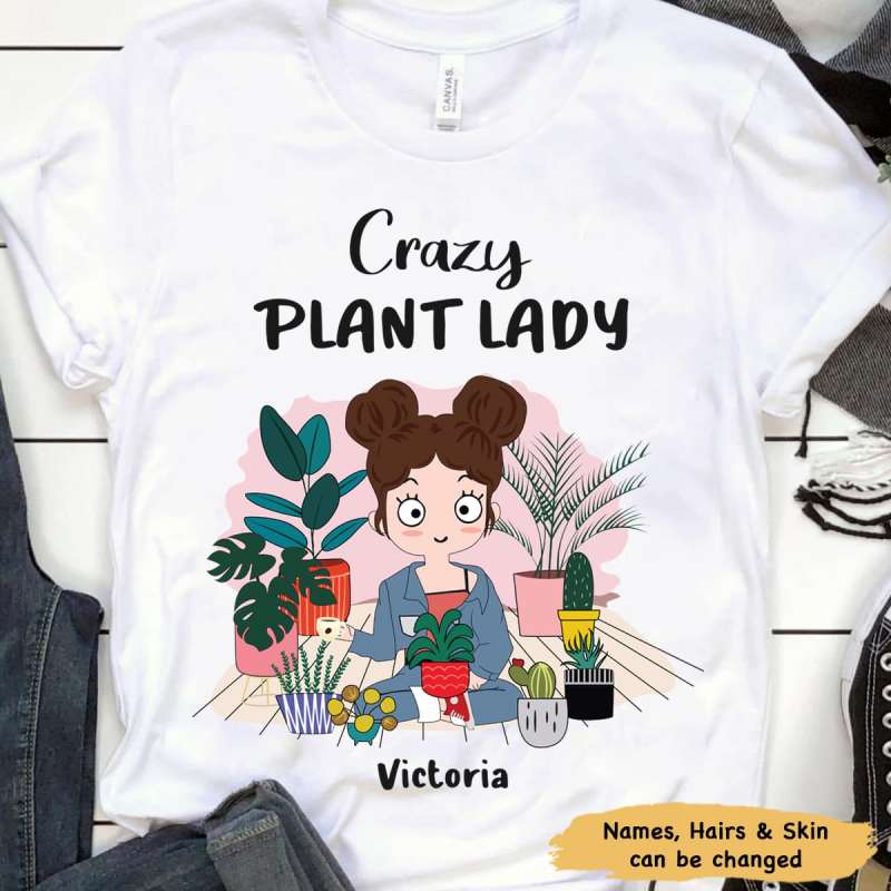 Crazy Plant Lady Chibi Personalized T-Shirt