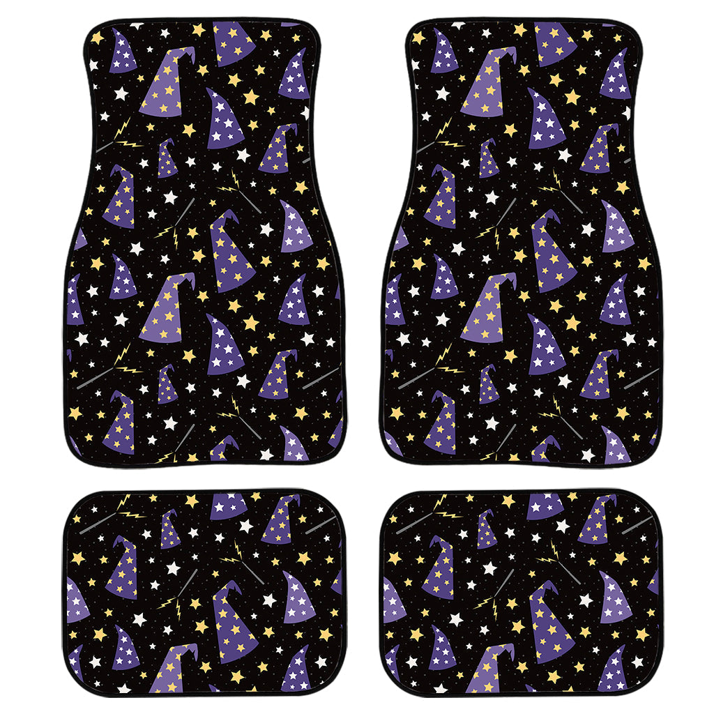 Wizard Hat Pattern Print Front And Back Car Floor Mats, Front Car Mat