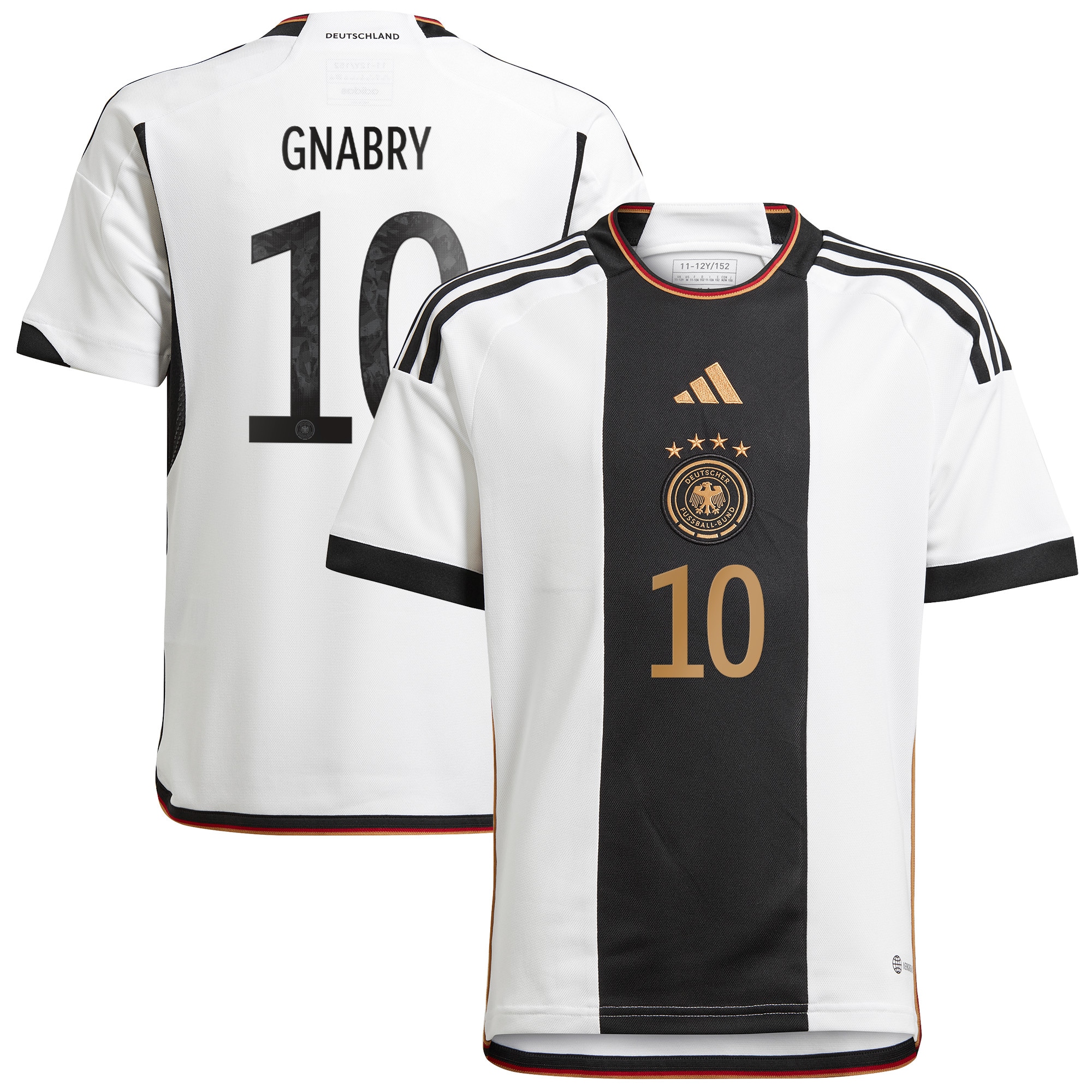 Serge Gnabry Germany National Team Youth 2022/23 Home Replica Player Jersey – White