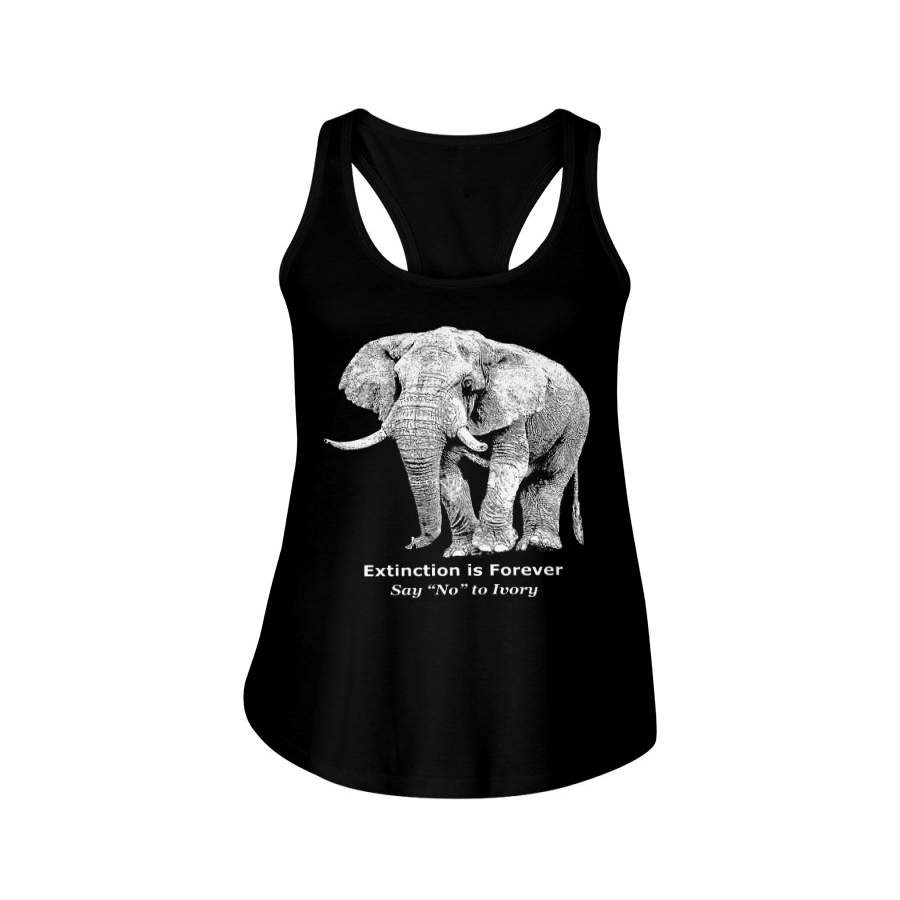 Extinction Is Forever Say No To Ivory For Elephant Lovers Ladies Flowy Tank