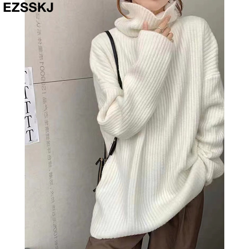 cashmere Autumn Winter highneck thick oversize Sweater pullovers Women 2021 LOOSE sweater pullovers female Long Sleeve alx