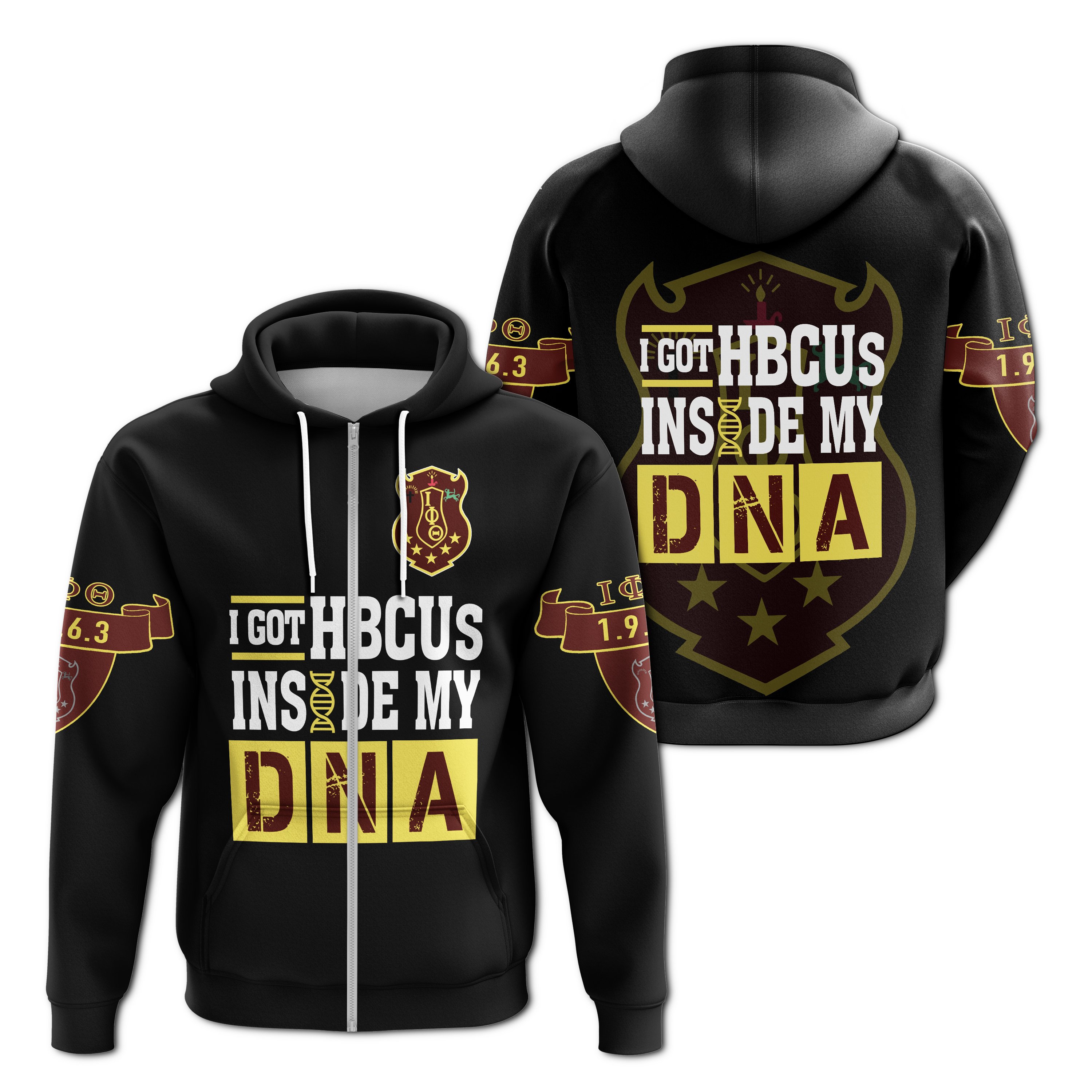 Masonstars Hoodie – Iota Phi Theta HBCU DNA Zip Hoodie J09