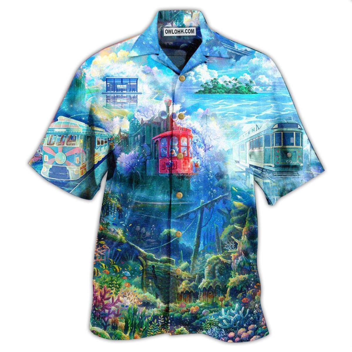 Tram Fantasy On The Ocean – Hawaiian Shirt  – Owl Ohh