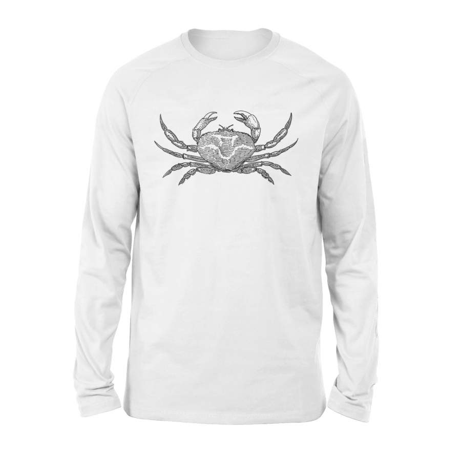 Crab Beach Sand Crawler Large Pincher Claws Long Sleeve T-Shirt