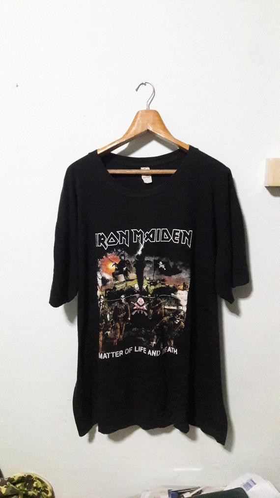 Vintage Iron Maiden Album A Matter Of Life And Death Over Size Heavy Metal Tshirts Bands Fashions Slayer Anthrax Dio Disturbed Shirt