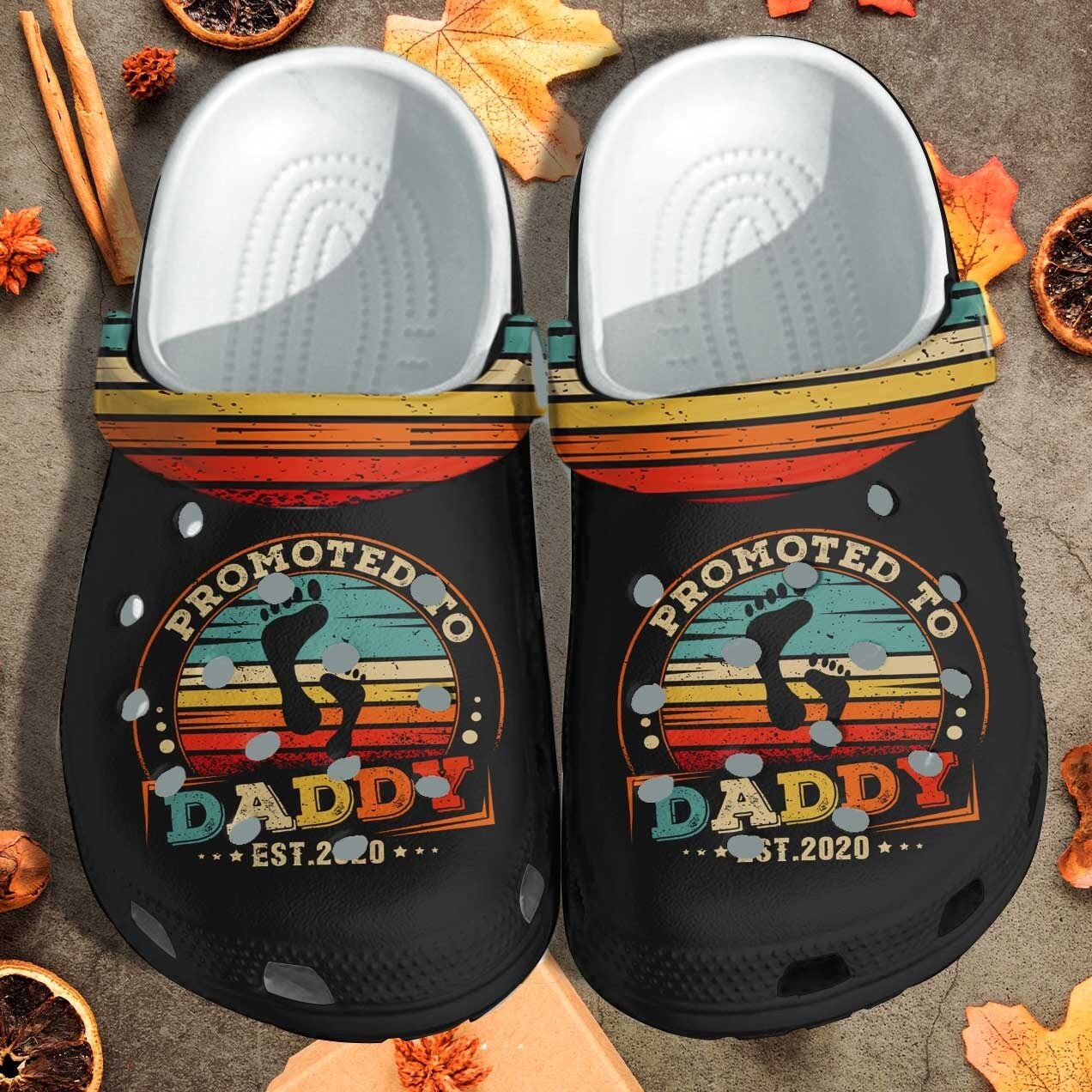 Promoted To Daddy 2022 Crocs Shoes Clogs For Men- The First Father Day Outdoor Shoe Gifts For Husband – Gigo Smart