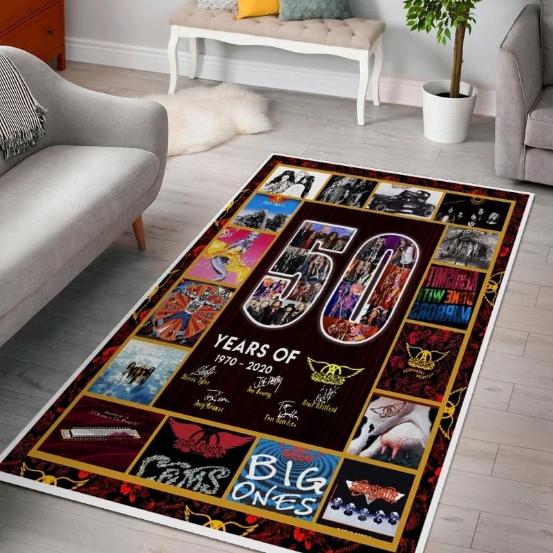 50 Years Of Aerosmith 1 Living Room Area Rug For Christmas,  Living room and bedroom Rug,  Family Gift US Decor