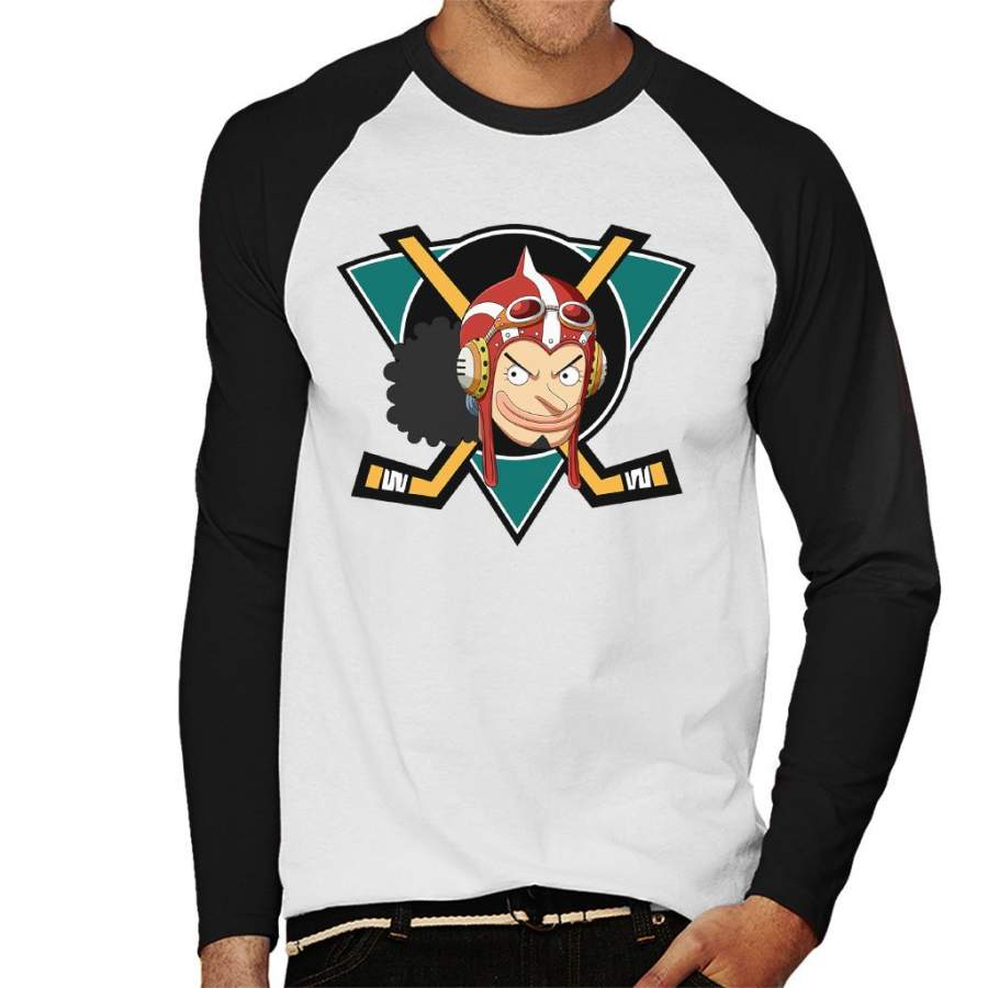 Usopp Mighty Ducks One Piece Men’s Baseball Long Sleeved T-shirt