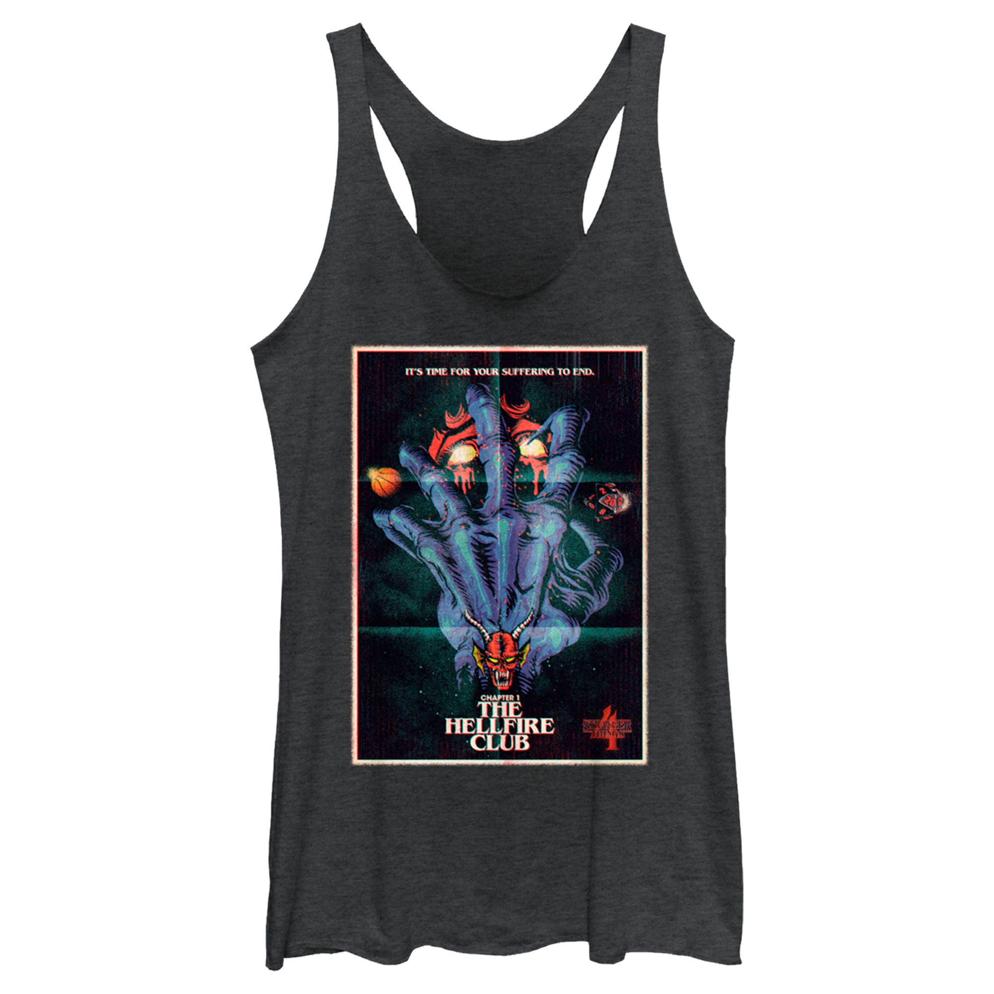 Women’S Stranger Things Retro Hellfire Club Poster Racerback Tank Top