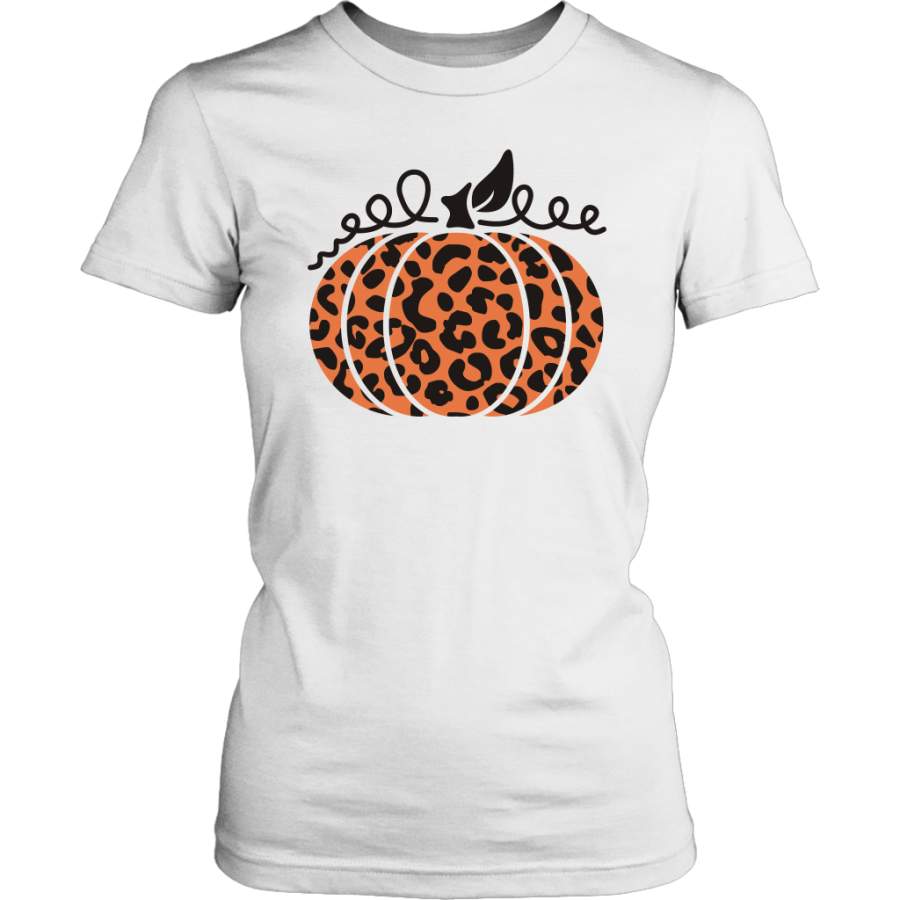 Womens Leopard Pumpkin Shirt, Fall Shirt Autumn Shirt Pumpkin T-Shirt, Graphic Tee