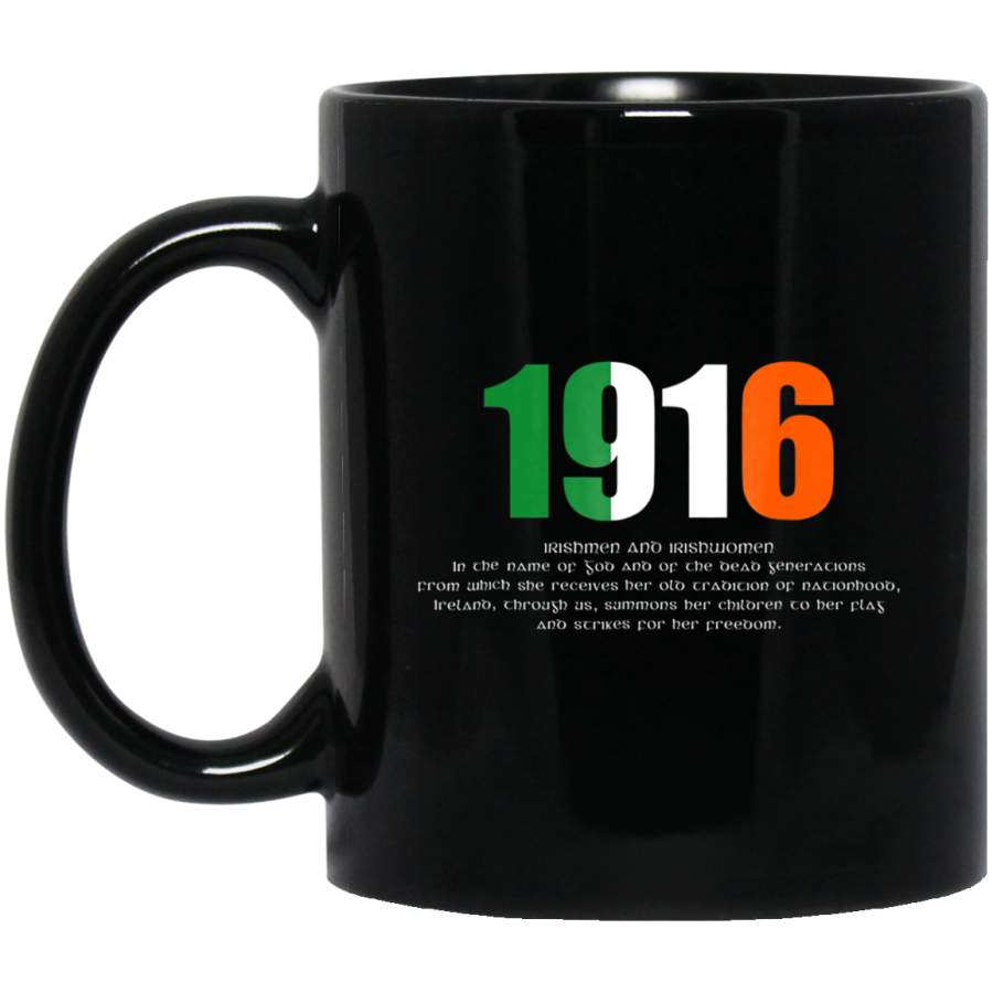 1916 Easter Rising Full Proclamation Text 11oz 15oz Black Mug Happy Easter Day Funny Colors Eggs Bunny Ears Peeps Cute