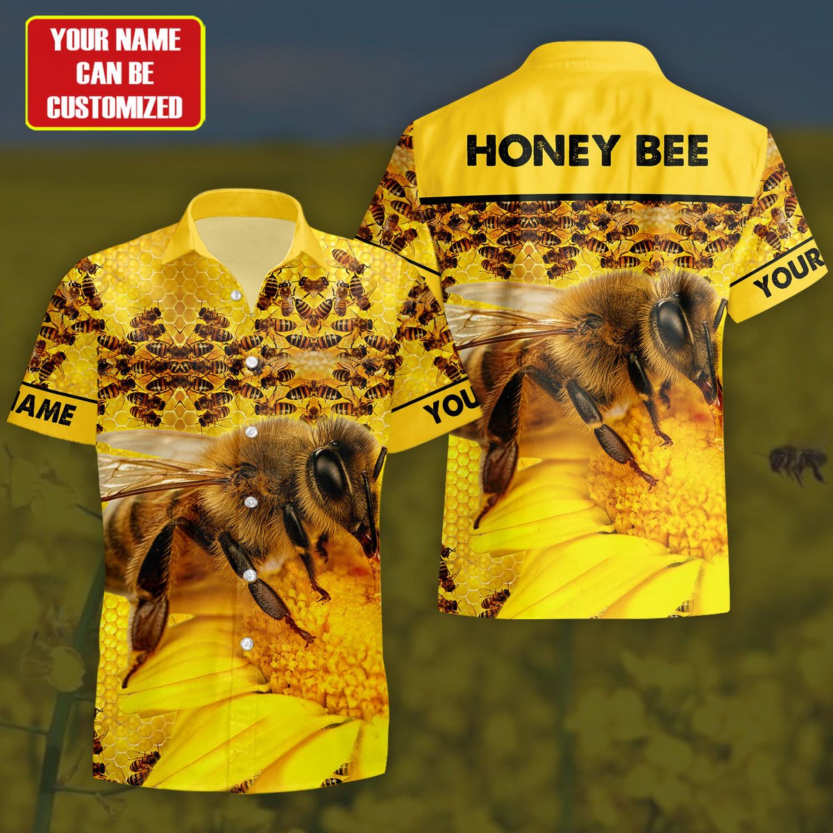 Personalized Honey Bee Flower Tropical Hawaii Shirt Beach Short Q150702