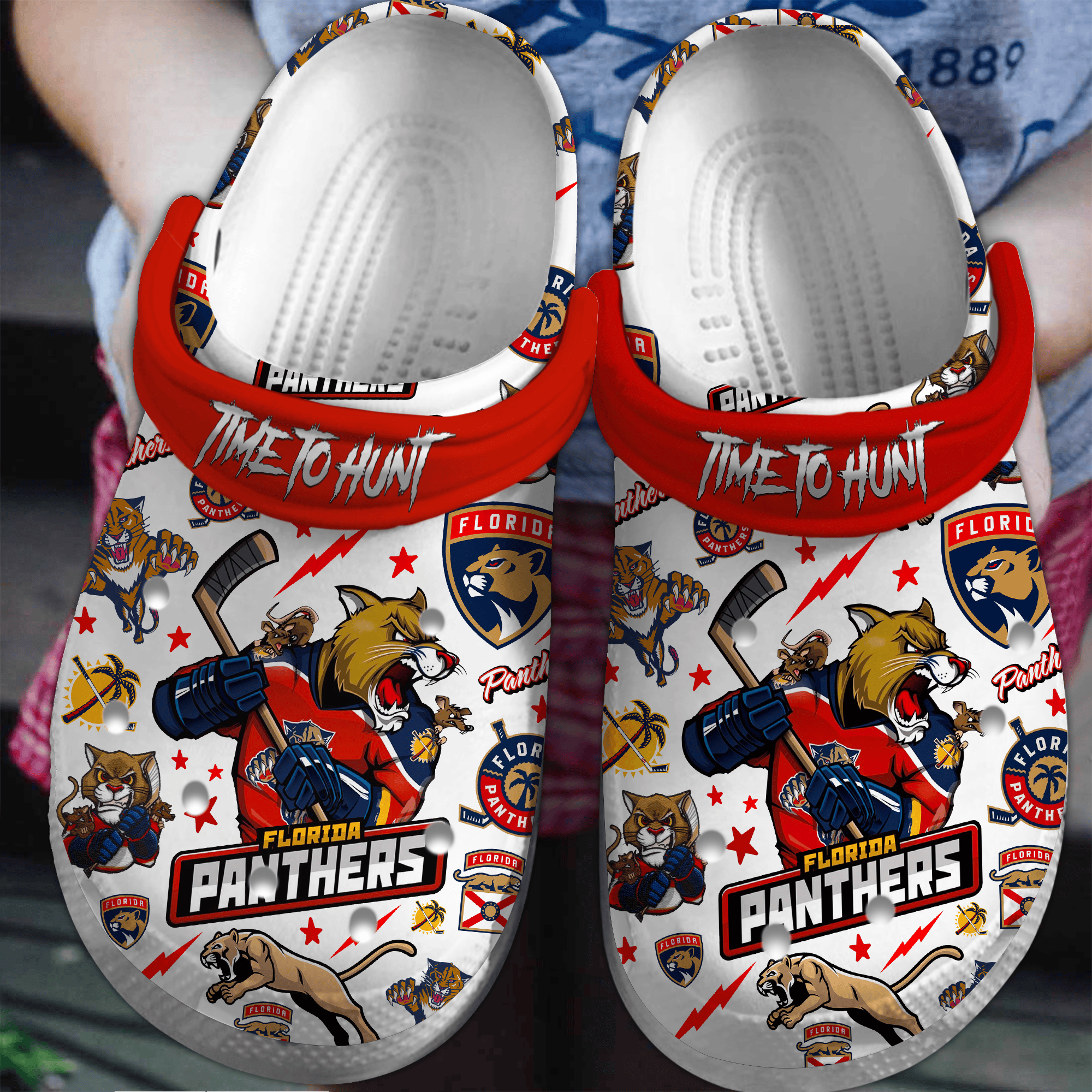 Florida Panthers NHL Sport Crocss Crocband Clogs Shoes Comfortable For Men Women and Kids