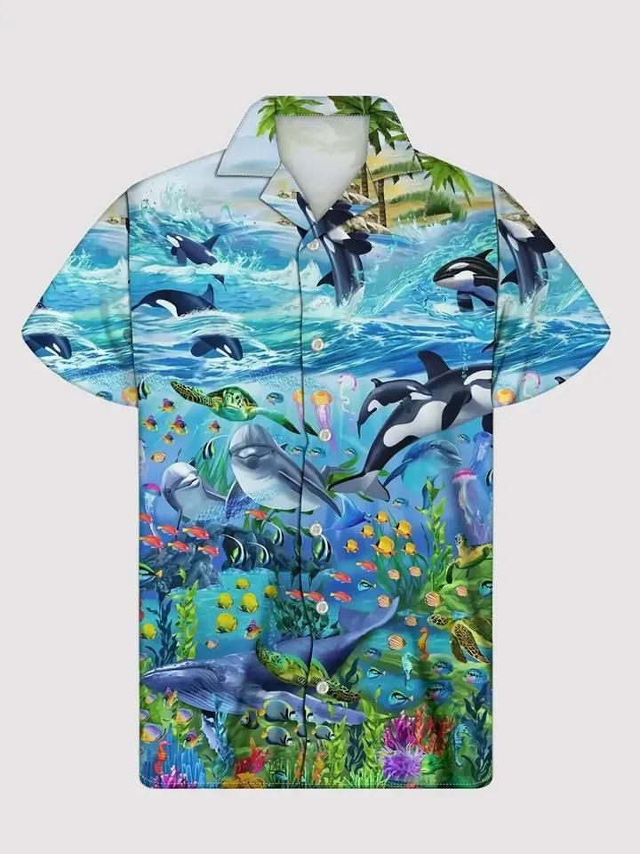 Animal In The Deep Sea Aloha Hawaiian Shirt Colorful Short Sleeve Summer Beach Casual Shirt For Men And Women