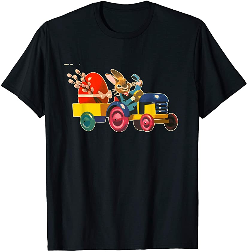 Tractor Bunny Happy Easter Egg T-Shirt