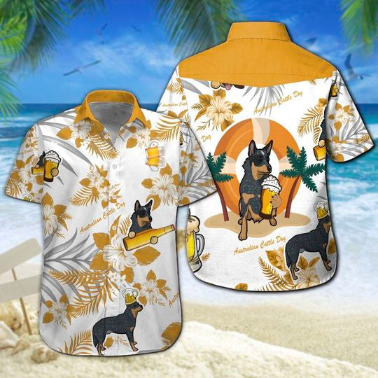 Australian Cattle Dog  Beer Hawaiian Shirt Summer Button Up For Men, Women, Couple