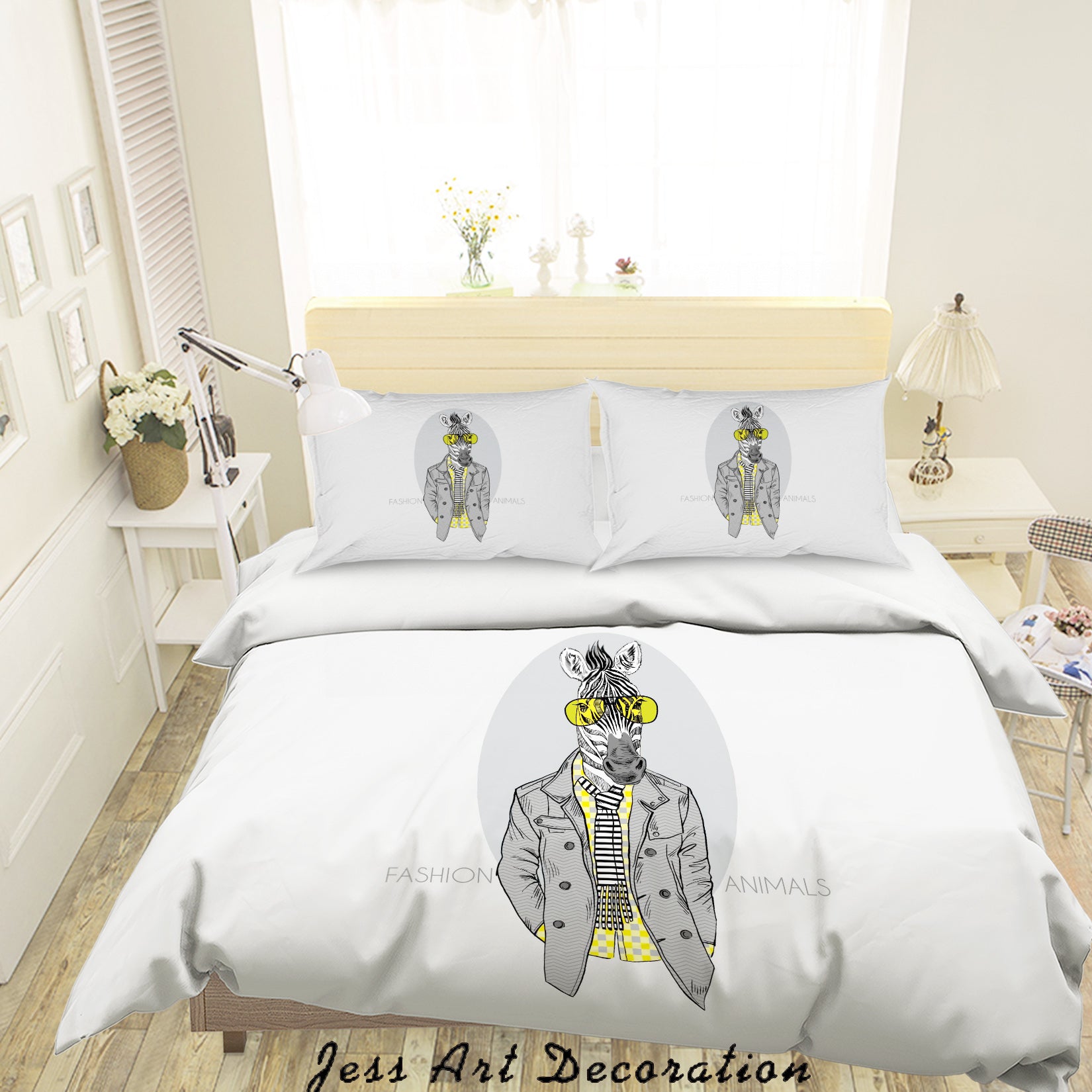 3D Mr. Zebra Cartoon Animal Quilt Cover Set Bedding Set Duvet Cover Pillowcases A028 Lqh