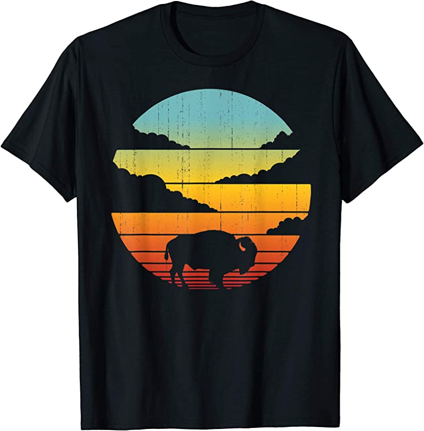 Bison Retro Vintage Style 60s 70s Men Women Gifts Buffalo T-Shirt