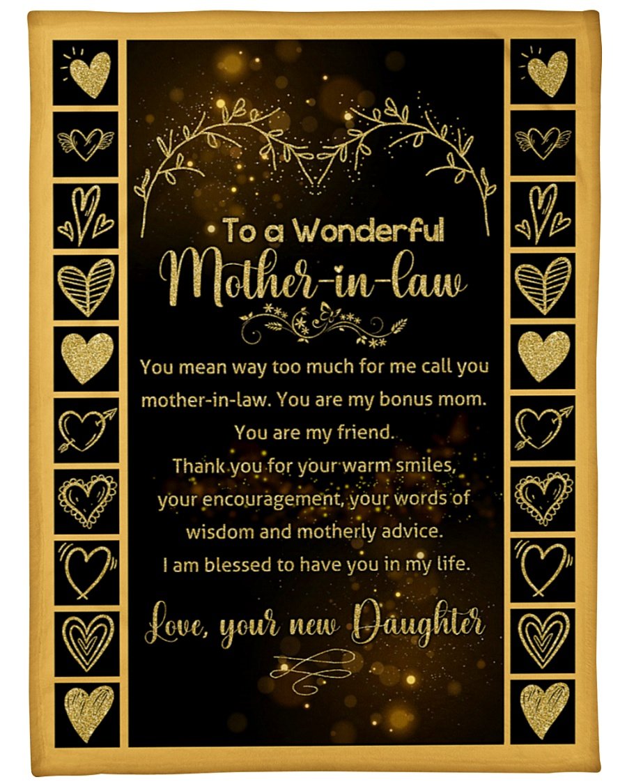 To A Wonderful Mother In Law Fleece Blanket  Home Decor Bedding Couch Sofa Soft and Comfy Cozy