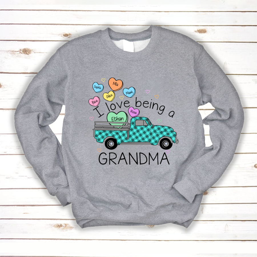 I Love Being A Grandma Truck Heart Colorful Sweatshirt