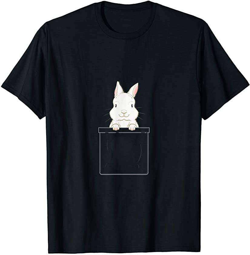 Cute Pocket Bunny Easter Egg Hunting Rabbit Bunnies T-Shirt