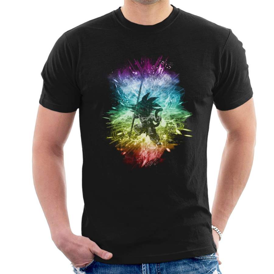 Dragon Ball Z Goku Rainbow Storm Men’s T-Shirt