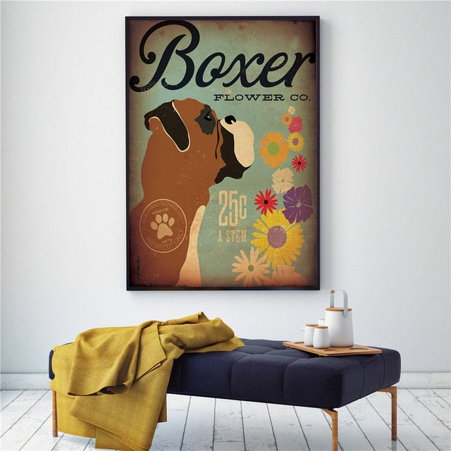 Vintage Dog Canvas Poster