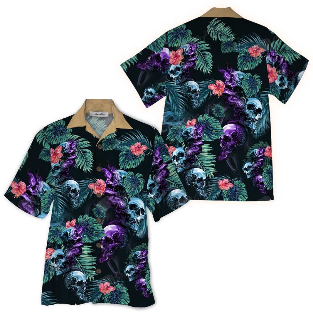 Hawaiian Shirt ‘Skull’ Flower Tropical – Skull Art Prints