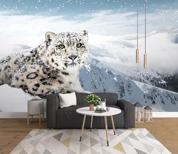 3D Leopard Wall Mural Wallpaperpe  497